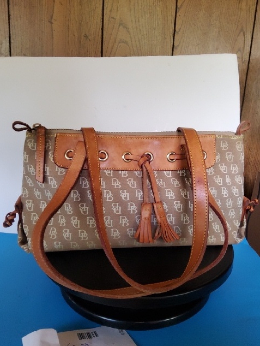 Dooney& Bourke Signature Logo Canvas Leather Bag